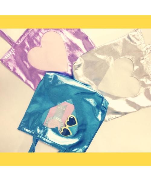 WEGO(ウィゴー)の「WEGO/ハートウィンドウトートバッグ(トートバッグ・レディース・サックスブルー/ピンク/シルバー・FREE)」の12枚目の写真