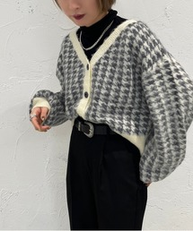 apres jour mignon | 起毛チドリ柄カーディガン【ZOZOTOWN限定アイテム】(カーディガン/ボレロ)