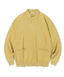 Diamond Layla | 【Diamond Layla 】オーバーサイズ アウトポケット コットンカラーニット (K9) / Oversize Out Pocket Cotton Collar Knit K9(ニット/セーター)