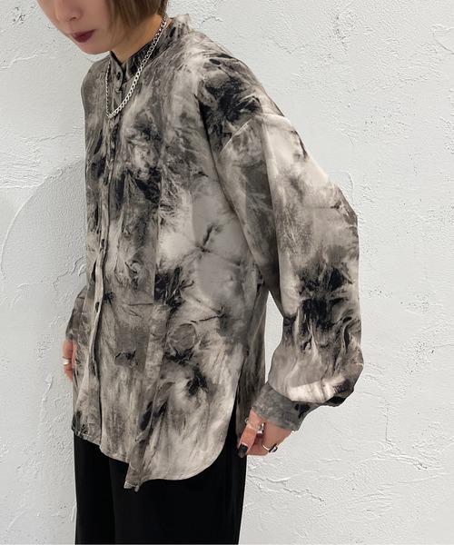apres jour mignon(アプレジュールミニョン)の「柄バンドカラーシャツ【ZOZOTOWN限定アイテム】(シャツ/ブラウス・レディース・ブラウン系その他/ブラック系その他・フリー/X-LARGE)」の7枚目の写真