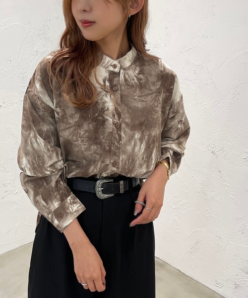 apres jour mignon(アプレジュールミニョン)の「柄バンドカラーシャツ【ZOZOTOWN限定アイテム】(シャツ/ブラウス・レディース・ブラウン系その他/ブラック系その他・フリー/X-LARGE)」の19枚目の写真