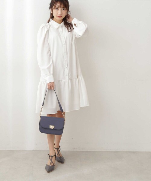 PROPORTION BODY DRESSING（プロポーションボディドレッシング）の「＜Ｅ＞レース襟シャツミニワンピース / 1212147201（ワンピース・レディース・ホワイト/パープル・SMALL/MEDIUM）」の22枚目の写真