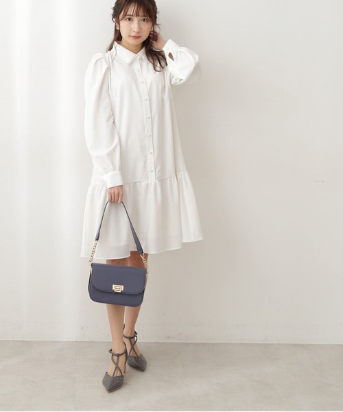 PROPORTION BODY DRESSING（プロポーションボディドレッシング）の「＜Ｅ＞レース襟シャツミニワンピース / 1212147201（ワンピース・レディース・ホワイト/パープル・SMALL/MEDIUM）」の2枚目の写真