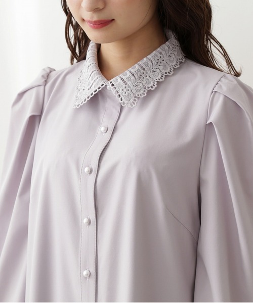 PROPORTION BODY DRESSING（プロポーションボディドレッシング）の「＜Ｅ＞レース襟シャツミニワンピース / 1212147201（ワンピース・レディース・ホワイト/パープル・SMALL/MEDIUM）」の6枚目の写真