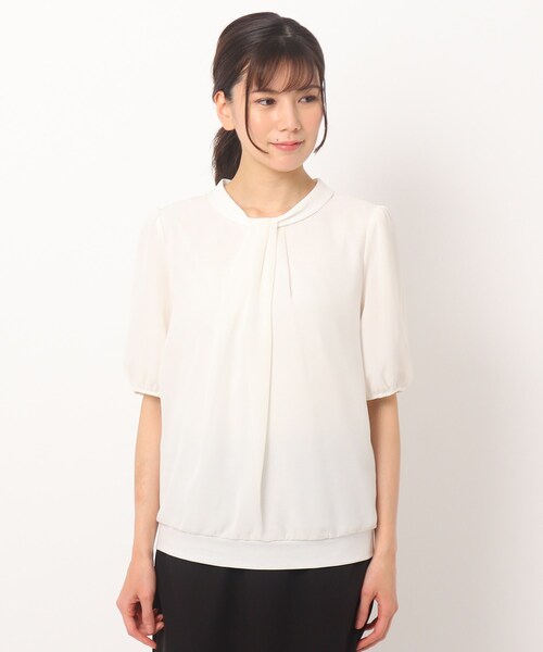 SOUP（スープ）の「◆タックボウタイシフォンブラウス（シャツ/ブラウス・レディース・ライトグレー/ブラック/オフホワイト/ブラウン系その他・11/15 /13/09）」の5枚目の写真