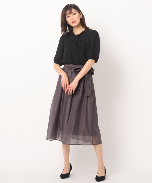 SOUP（スープ）の「◆タックボウタイシフォンブラウス（シャツ/ブラウス・レディース・ライトグレー/ブラック/オフホワイト/ブラウン系その他・11/15 /13/09）」の18枚目の写真