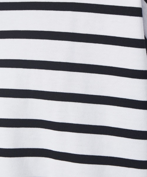 MONT KEMMEL(モンケメル)の「【MONTKEMMEL / モンケメル】別注 ボーダー オーバーサイズ バスク シャツ(Tシャツ/カットソー・メンズ・ブラック/ブルー/スミクロ/カーキ/グレイッシュブルー・46/48)」の12枚目の写真