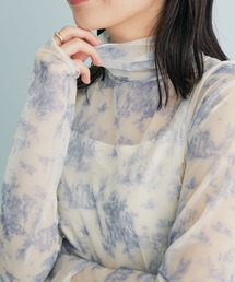 VIS | ほどよい透け感、無地/柄シアーハイネックインナー(その他トップス)