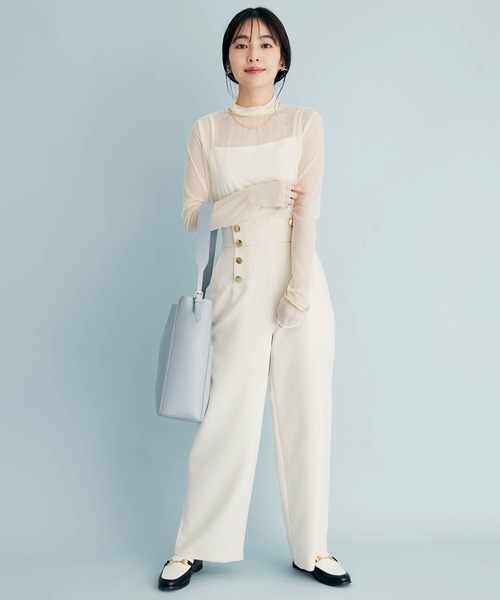 VIS(ビス)の「ほどよい透け感、無地/柄シアーハイネックインナー(その他トップス・レディース・ホワイト系その他6/キナリ・FREE)」の5枚目の写真