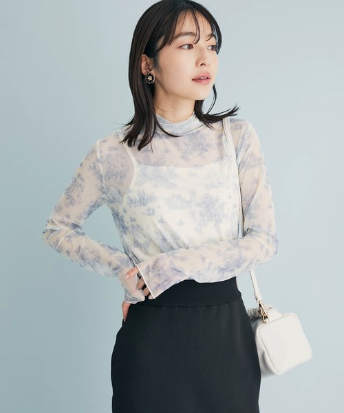 VIS(ビス)の「ほどよい透け感、無地/柄シアーハイネックインナー(その他トップス・レディース・ホワイト系その他6/キナリ・FREE)」の7枚目の写真