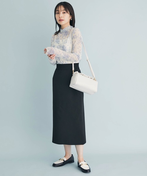 VIS(ビス)の「ほどよい透け感、無地/柄シアーハイネックインナー(その他トップス・レディース・ホワイト系その他6/キナリ・FREE)」の9枚目の写真