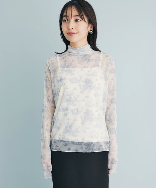 VIS(ビス)の「ほどよい透け感、無地/柄シアーハイネックインナー(その他トップス・レディース・ホワイト系その他6/キナリ・FREE)」の12枚目の写真