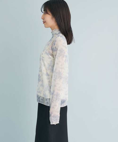VIS(ビス)の「ほどよい透け感、無地/柄シアーハイネックインナー(その他トップス・レディース・ホワイト系その他6/キナリ・FREE)」の13枚目の写真