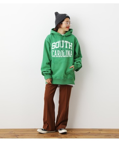 RODEO CROWNS WIDE BOWL（ロデオクラウンズワイドボウル）の「GOOD OLD College パーカー（パーカー・レディース・レッド/グレー×ホワイト/グリーン・FREE）」の10枚目の写真