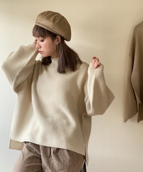 deux amour（ドゥーザムール）の「パール編みハイネックニット（その他トップス・レディース・オフホワイト/ベージュ・MEDIUM）」の21枚目の写真