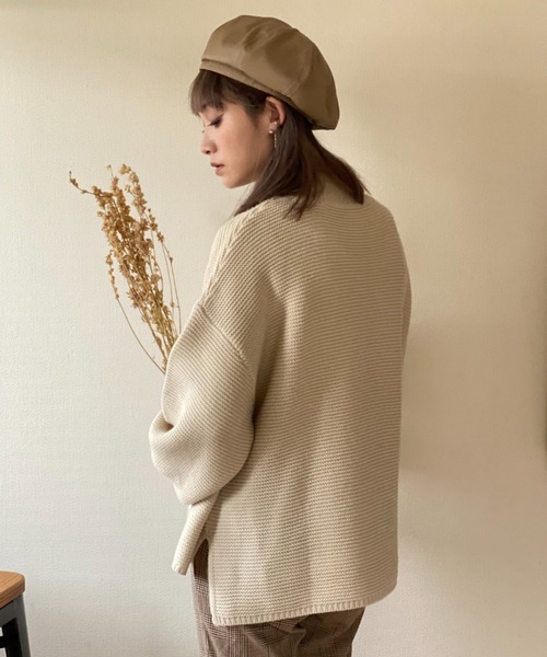 deux amour（ドゥーザムール）の「パール編みハイネックニット（その他トップス・レディース・オフホワイト/ベージュ・MEDIUM）」の8枚目の写真