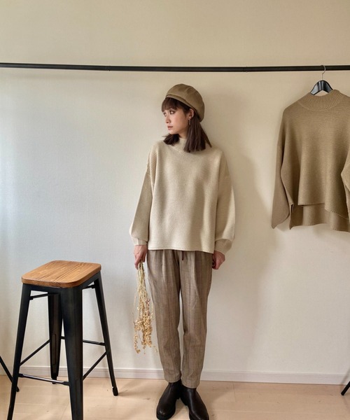 deux amour（ドゥーザムール）の「パール編みハイネックニット（その他トップス・レディース・オフホワイト/ベージュ・MEDIUM）」の22枚目の写真