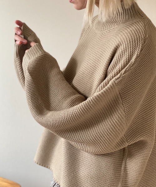 deux amour（ドゥーザムール）の「パール編みハイネックニット（その他トップス・レディース・オフホワイト/ベージュ・MEDIUM）」の20枚目の写真
