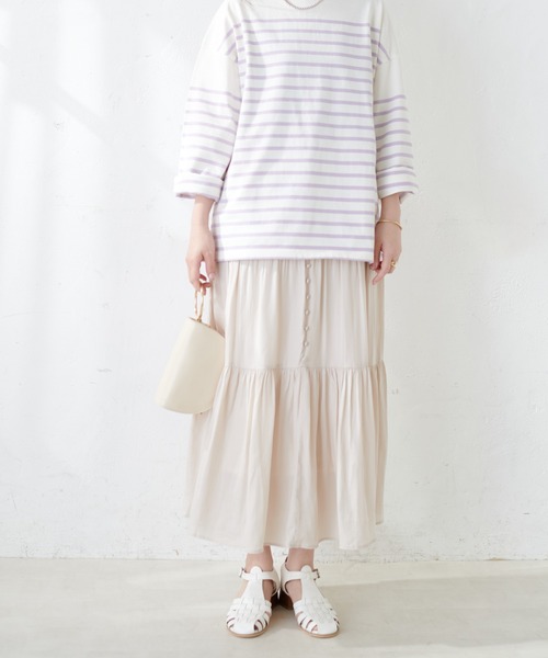 natural couture(ナチュラルクチュール)の「【WEB限定】ちび釦落ち感ティアードスカート(スカート・レディース・アイボリー/グレイッシュベージュ/サックスブルー/その他1/その他2・FREE)」の7枚目の写真