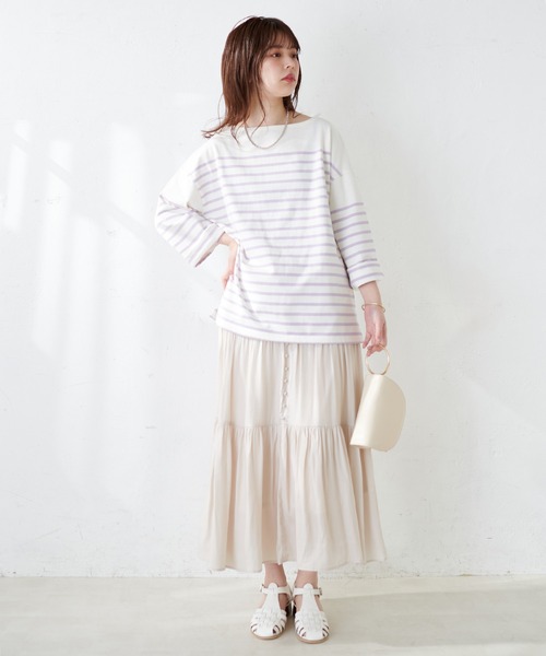 natural couture(ナチュラルクチュール)の「【WEB限定】ちび釦落ち感ティアードスカート(スカート・レディース・アイボリー/グレイッシュベージュ/サックスブルー/その他1/その他2・FREE)」の8枚目の写真