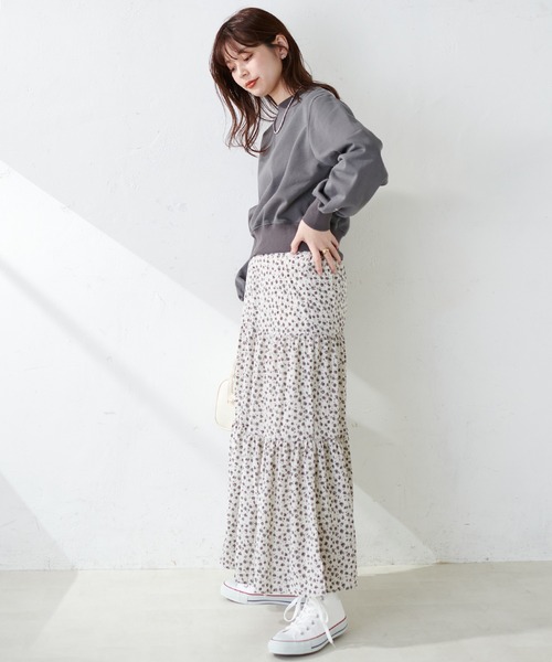 natural couture(ナチュラルクチュール)の「【WEB限定】ちび釦落ち感ティアードスカート(スカート・レディース・アイボリー/グレイッシュベージュ/サックスブルー/その他1/その他2・FREE)」の19枚目の写真