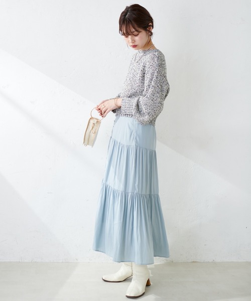 natural couture(ナチュラルクチュール)の「【WEB限定】ちび釦落ち感ティアードスカート(スカート・レディース・アイボリー/グレイッシュベージュ/サックスブルー/その他1/その他2・FREE)」の17枚目の写真