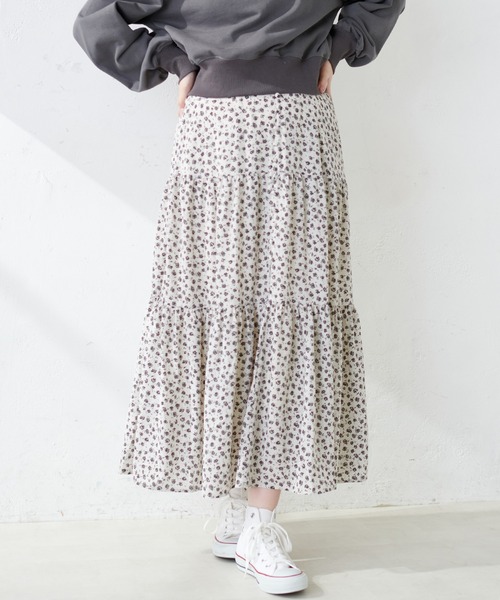 natural couture(ナチュラルクチュール)の「【WEB限定】ちび釦落ち感ティアードスカート(スカート・レディース・アイボリー/グレイッシュベージュ/サックスブルー/その他1/その他2・FREE)」の18枚目の写真