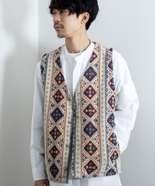 GLOSTER（グロスター）の「【GLOSTER/グロスター】フライフロント ロングシャツ（シャツ/ブラウス・メンズ・ブラック/オフホワイト/サックスブルー・MEDIUM/LARGE）」の5枚目の写真