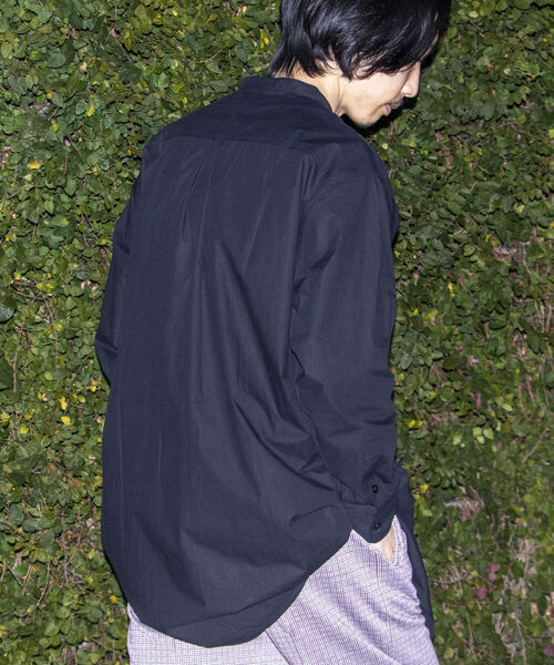 GLOSTER（グロスター）の「【GLOSTER/グロスター】フライフロント ロングシャツ（シャツ/ブラウス・メンズ・ブラック/オフホワイト/サックスブルー・MEDIUM/LARGE）」の9枚目の写真