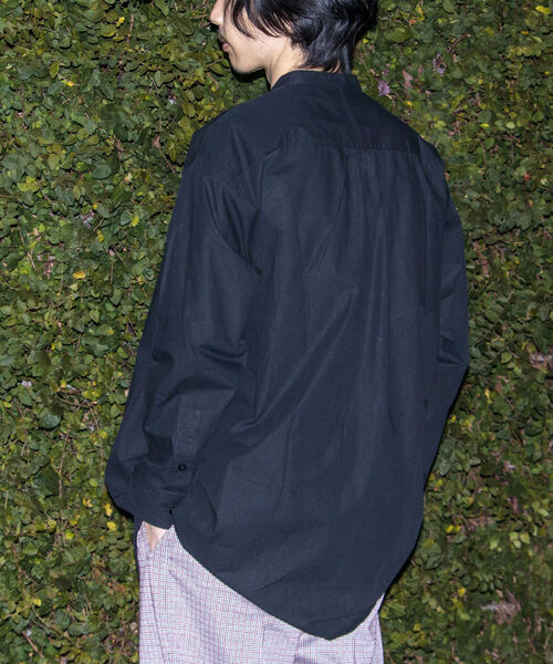 GLOSTER（グロスター）の「【GLOSTER/グロスター】フライフロント ロングシャツ（シャツ/ブラウス・メンズ・ブラック/オフホワイト/サックスブルー・MEDIUM/LARGE）」の10枚目の写真