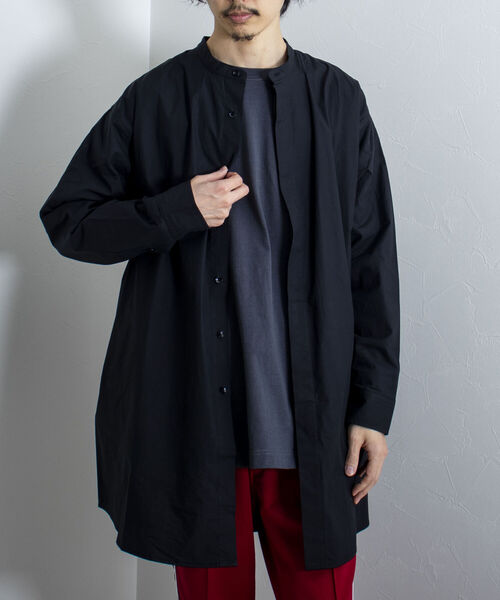 GLOSTER（グロスター）の「【GLOSTER/グロスター】フライフロント ロングシャツ（シャツ/ブラウス・メンズ・ブラック/オフホワイト/サックスブルー・MEDIUM/LARGE）」の11枚目の写真