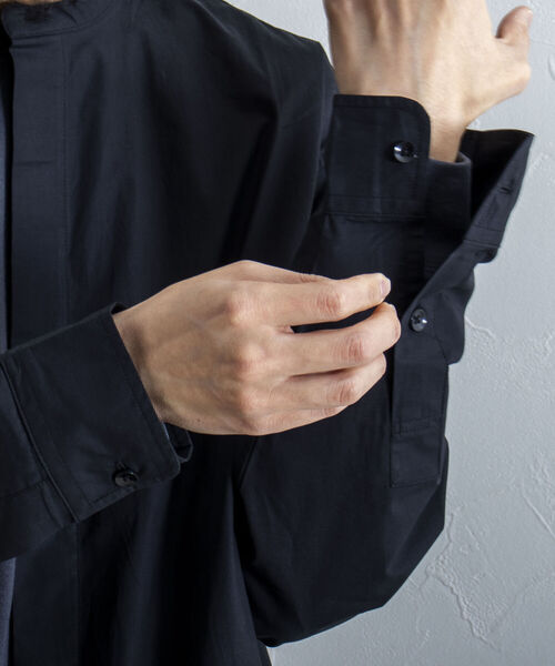 GLOSTER（グロスター）の「【GLOSTER/グロスター】フライフロント ロングシャツ（シャツ/ブラウス・メンズ・ブラック/オフホワイト/サックスブルー・MEDIUM/LARGE）」の13枚目の写真