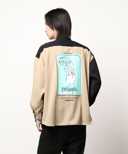 (What it isNt)ART BY MARKGONZALES(ワットイットイズント)の「【(What it isNt)】プリントシャツ(シャツ/ブラウス・メンズ・ケリーグリーン/ブラック/ベージュ・L/M/XL)」の4枚目の写真