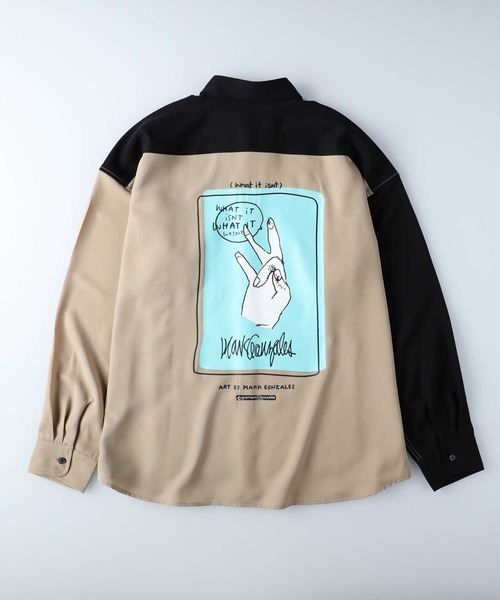 (What it isNt)ART BY MARKGONZALES(ワットイットイズント)の「【(What it isNt)】プリントシャツ(シャツ/ブラウス・メンズ・ケリーグリーン/ブラック/ベージュ・L/M/XL)」の11枚目の写真