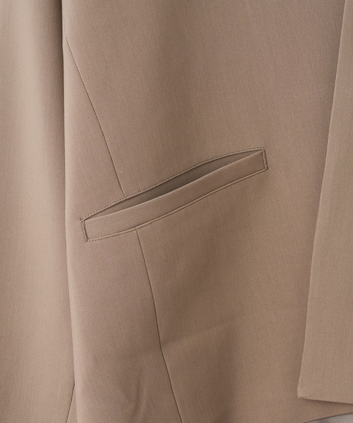 CIAOPANIC（チャオパニック）の「【セットアップで着用可能】TRノーカラー比翼ジャケット（ノーカラージャケット・メンズ・ブラック/ベージュ/グレー・MEDIUM/LARGE）」の8枚目の写真