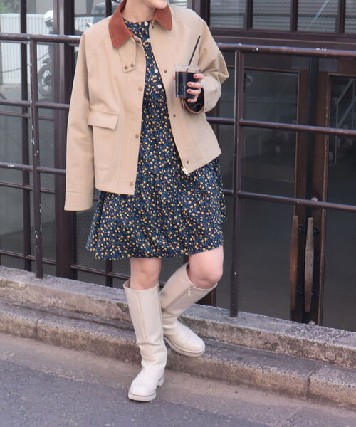 fredy repit（フレディレピ）の「配色衿 ショートブルゾン（ブルゾン・レディース・ベージュ/カーキ・38）」の13枚目の写真