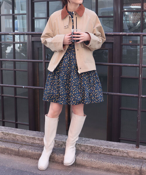 fredy repit（フレディレピ）の「配色衿 ショートブルゾン（ブルゾン・レディース・ベージュ/カーキ・38）」の15枚目の写真