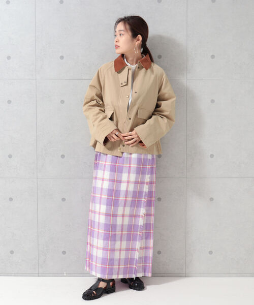 fredy repit（フレディレピ）の「配色衿 ショートブルゾン（ブルゾン・レディース・ベージュ/カーキ・38）」の17枚目の写真