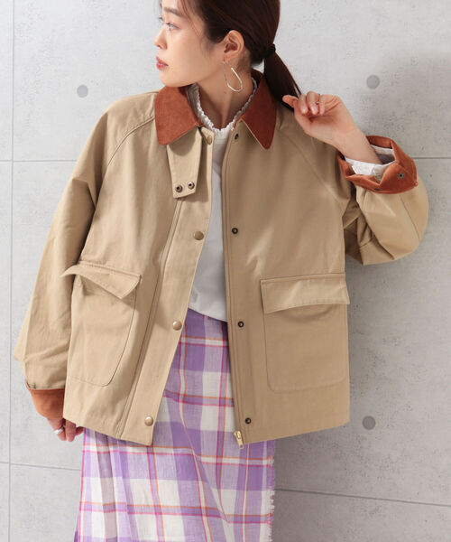 fredy repit（フレディレピ）の「配色衿 ショートブルゾン（ブルゾン・レディース・ベージュ/カーキ・38）」の18枚目の写真