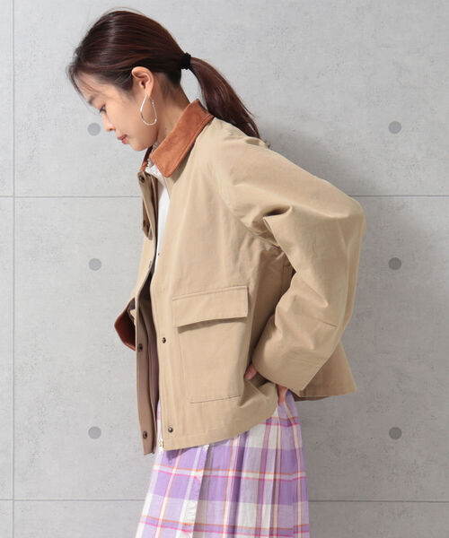 fredy repit（フレディレピ）の「配色衿 ショートブルゾン（ブルゾン・レディース・ベージュ/カーキ・38）」の21枚目の写真