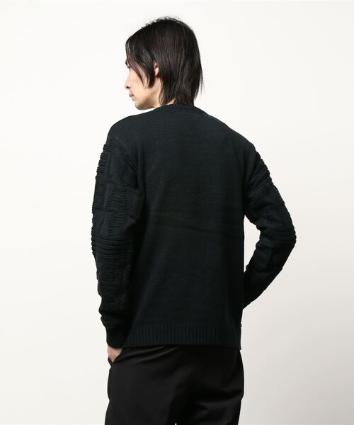 LUXE/R GOLF（ラグジュ ゴルフ）の「【LUXE/R GOLF】3D ロゴ ジャガード ニット プルオーバー(RMS)（ニット/セーター・メンズ・ブラック/オフホワイト/イエロー・MEDIUM/LARGE）」の5枚目の写真