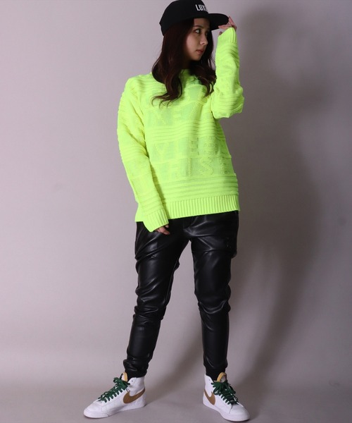 LUXE/R GOLF（ラグジュ ゴルフ）の「【LUXE/R GOLF】3D ロゴ ジャガード ニット プルオーバー(RMS)（ニット/セーター・メンズ・ブラック/オフホワイト/イエロー・MEDIUM/LARGE）」の18枚目の写真