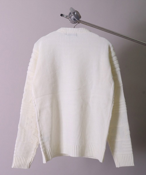 LUXE/R GOLF（ラグジュ ゴルフ）の「【LUXE/R GOLF】3D ロゴ ジャガード ニット プルオーバー(RMS)（ニット/セーター・メンズ・ブラック/オフホワイト/イエロー・MEDIUM/LARGE）」の11枚目の写真