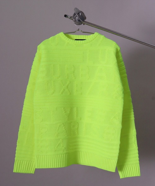 LUXE/R GOLF（ラグジュ ゴルフ）の「【LUXE/R GOLF】3D ロゴ ジャガード ニット プルオーバー(RMS)（ニット/セーター・メンズ・ブラック/オフホワイト/イエロー・MEDIUM/LARGE）」の13枚目の写真