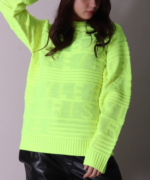 LUXE/R GOLF（ラグジュ ゴルフ）の「【LUXE/R GOLF】3D ロゴ ジャガード ニット プルオーバー(RMS)（ニット/セーター・メンズ・ブラック/オフホワイト/イエロー・MEDIUM/LARGE）」の19枚目の写真