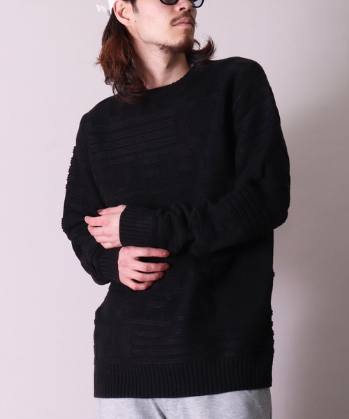 LUXE/R GOLF（ラグジュ ゴルフ）の「【LUXE/R GOLF】3D ロゴ ジャガード ニット プルオーバー(RMS)（ニット/セーター・メンズ・ブラック/オフホワイト/イエロー・MEDIUM/LARGE）」の17枚目の写真