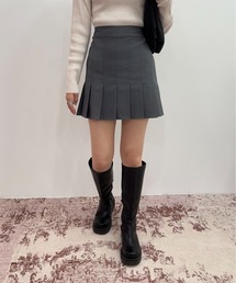 タックプリーツミニスカパン