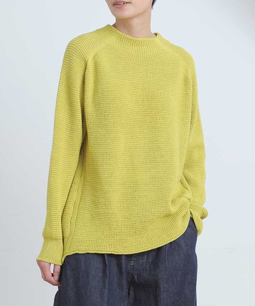 Plantation(プランテーション)の「コットンリブニット(ニット/セーター・レディース・ベージュ/ネイビー/イエロー・M size)」の3枚目の写真