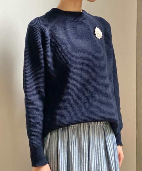 Plantation(プランテーション)の「コットンリブニット(ニット/セーター・レディース・ベージュ/ネイビー/イエロー・M size)」の7枚目の写真