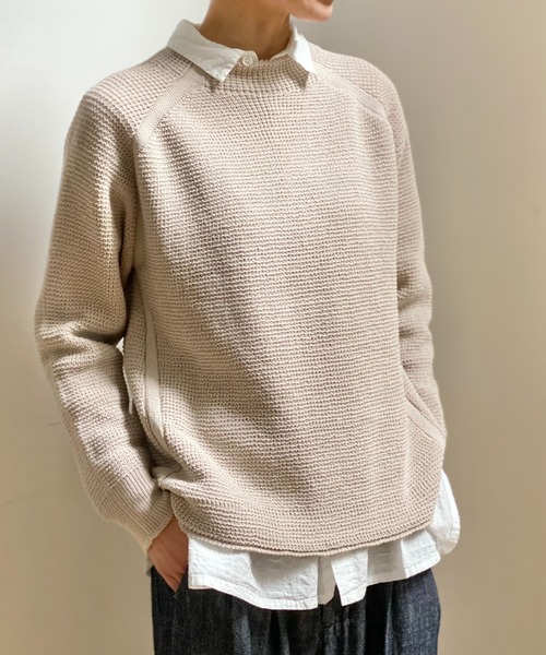 Plantation(プランテーション)の「コットンリブニット(ニット/セーター・レディース・ベージュ/ネイビー/イエロー・M size)」の11枚目の写真